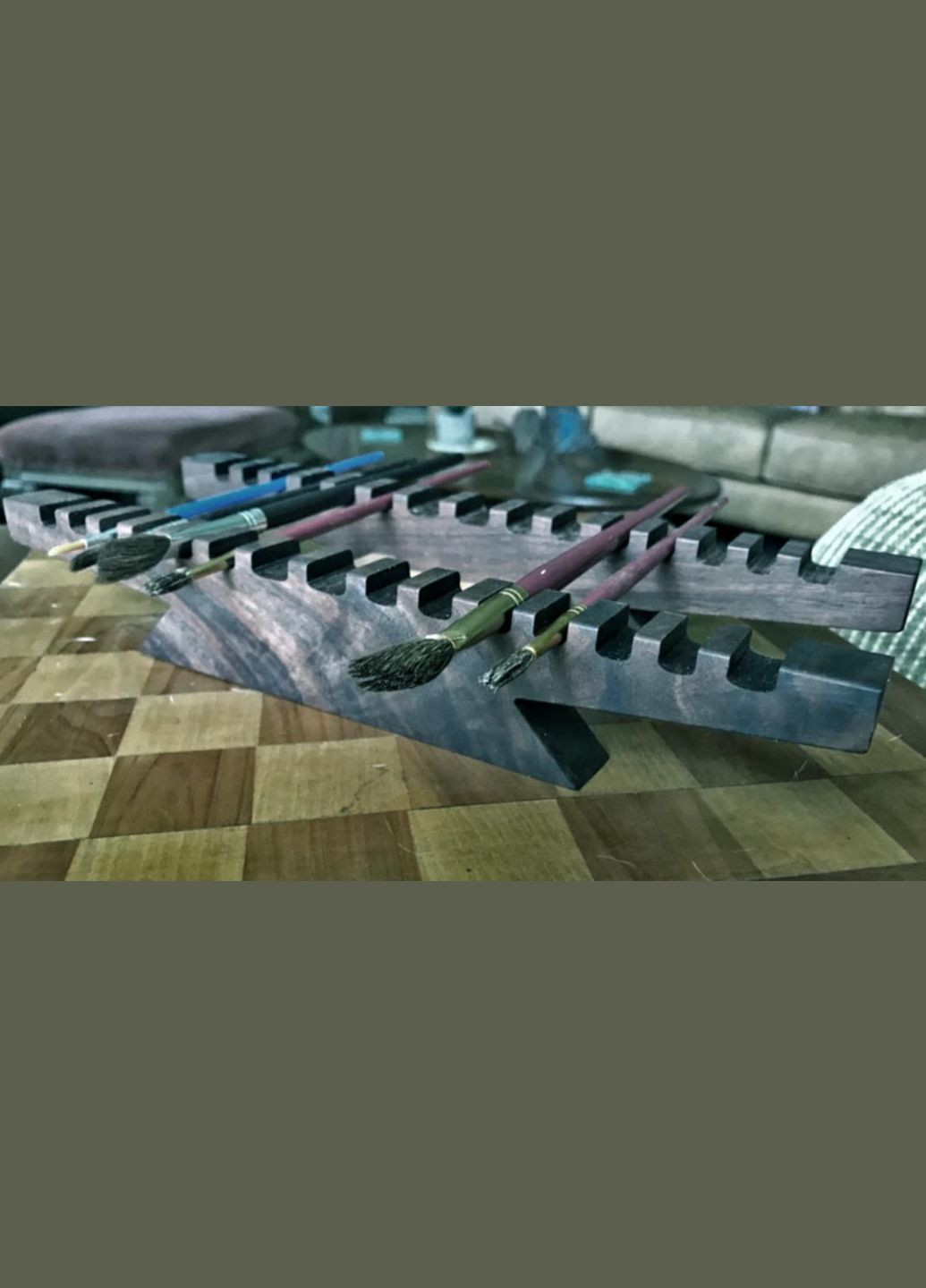 Органайзер для пензлів з дерева Електрида мокко (КСТ-003210) No Brand (328911035)