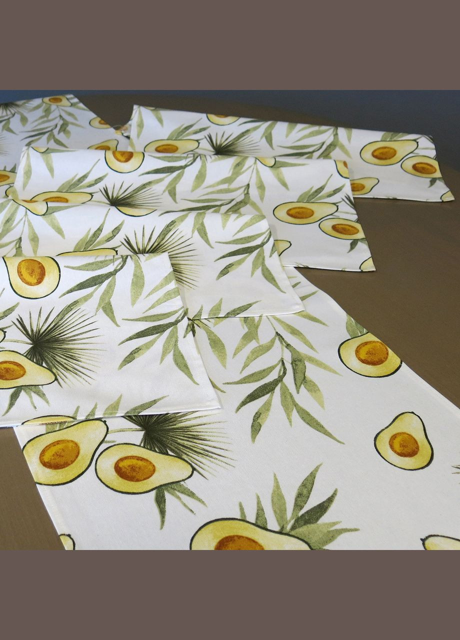 Набір з 2 сервірувальних килимків - підтарільників, серветка під тарілку "Авокадо" Maystat (305390630)