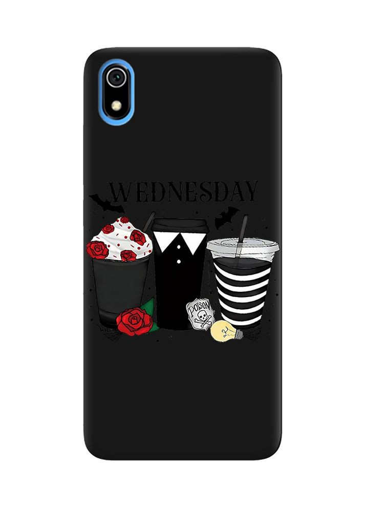 Матовий чорний чохол на Xiaomi Redmi 7A Коктейлі. Венздей (принт 216) Creative (359487225)