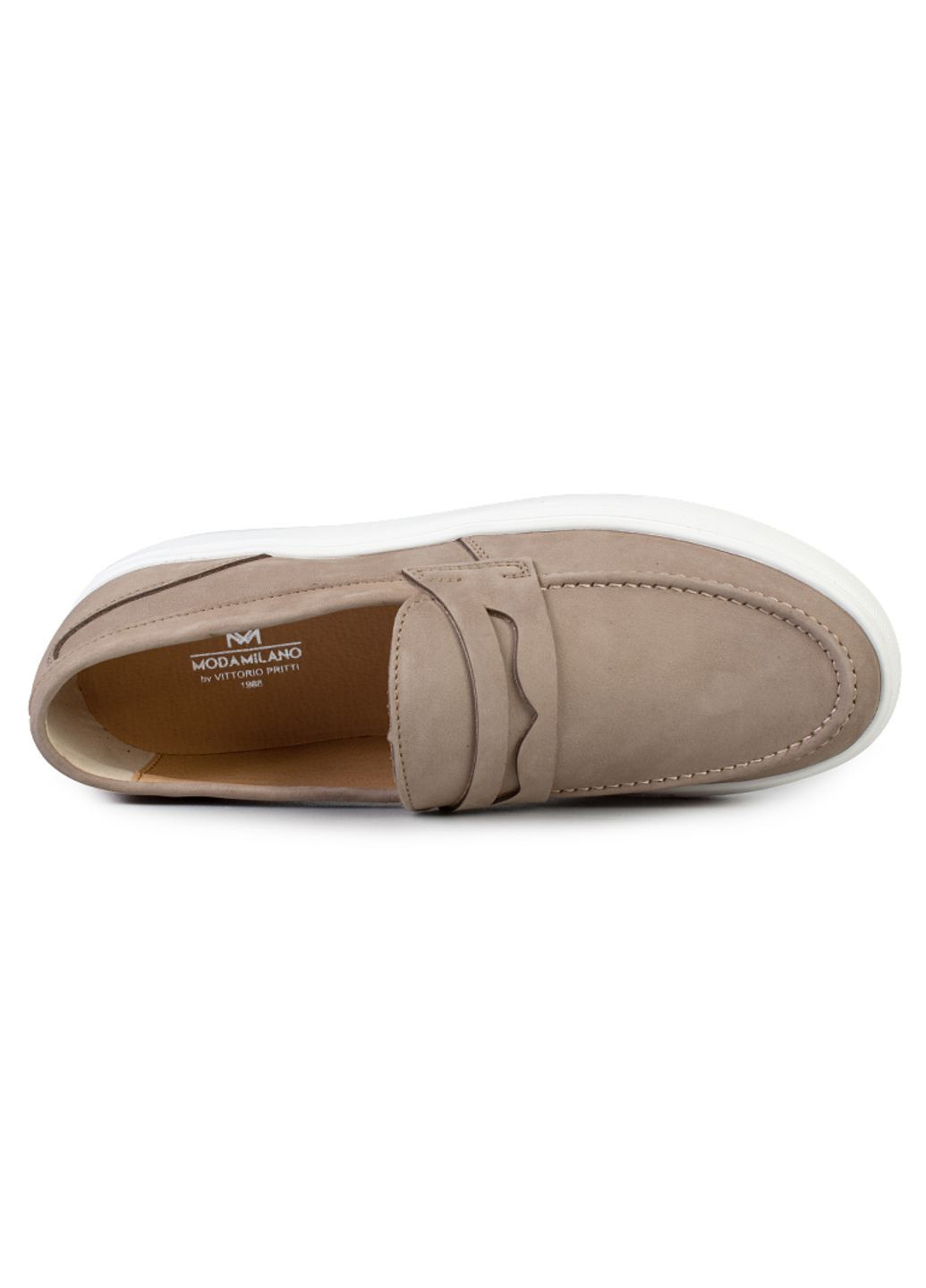 Серые повседневные туфли лоферы мужские бренда 9200465_(1) ModaMilano без шнурков