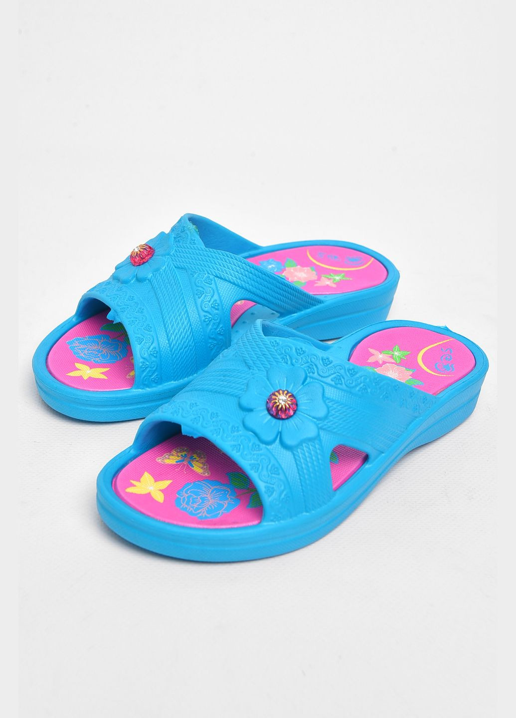 Шлепки детские для девочки пена голубого цвета Let's Shop (295012136)