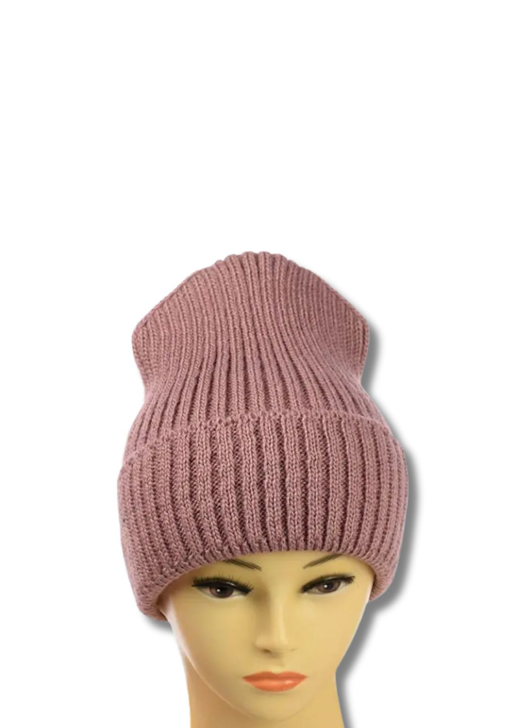 Молодежная зимняя шапка бини без декора на флисе No Brand Шапка біні на флісі (340403151)