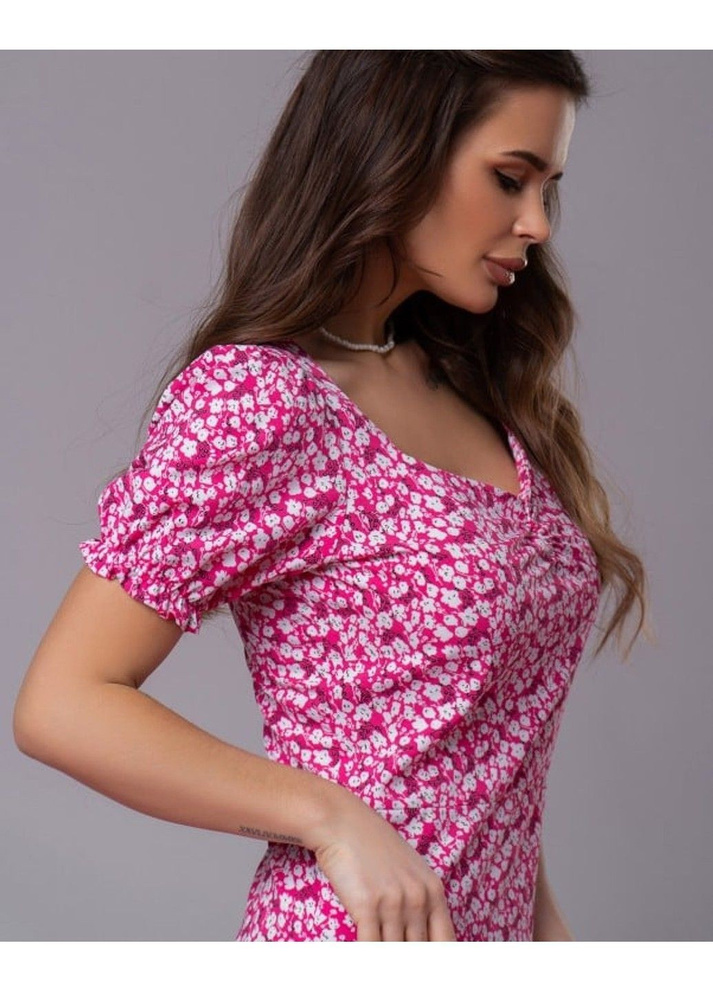 Малиновое повседневный платье sa-521 xl малиновый ISSA PLUS