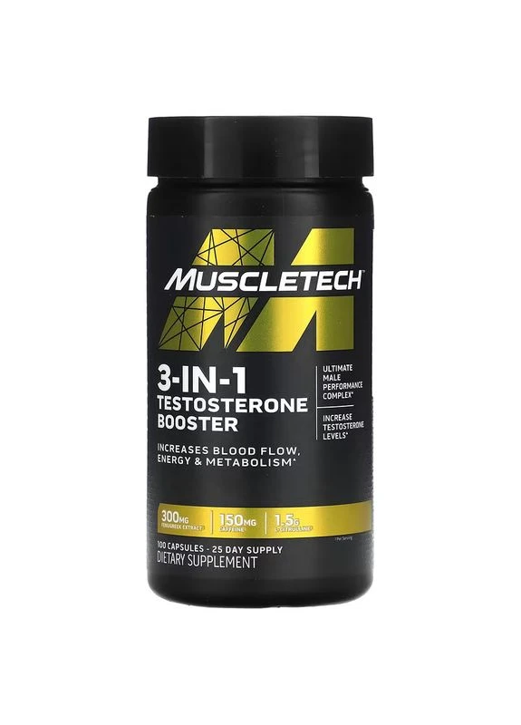 Бустер тестостерона 3-in-1 Testosterone Booster 100 капсул Muscletech (308067212)