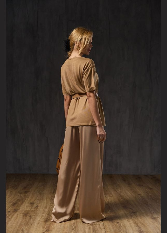 Элегантный джемпер свободного силуэта из шелковистой пряжи (2502) Triko Bakh - (334710692)