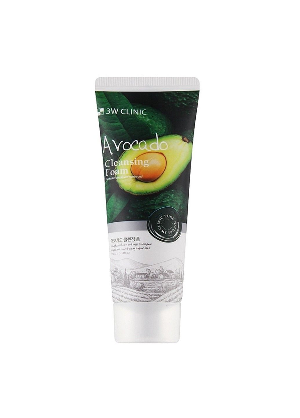 3W Clinic Пенка для умывания Avocado Cleansing Foam - 100 мл — Крем, Южная Корея (297244050)