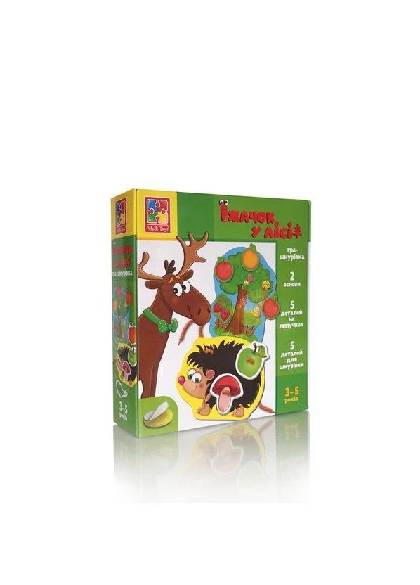 Оригінал! Гра-шнурівка з липучками "Їжачок у лісі" VT1804-45 (укр) Vladi toys (397583386)