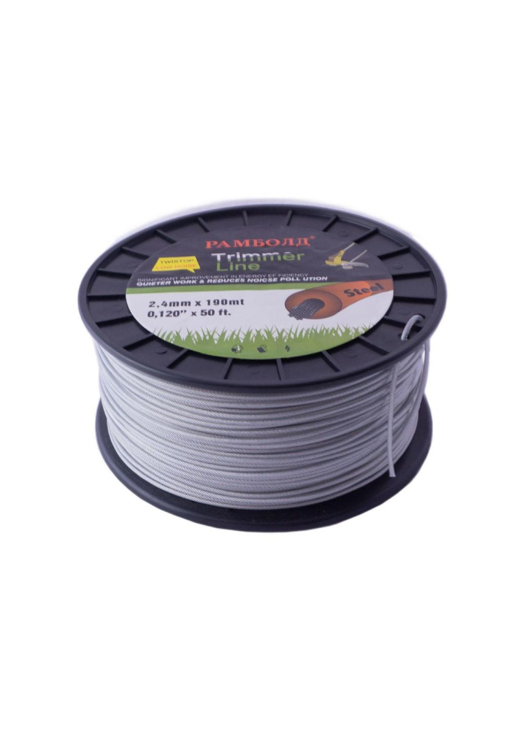 Леска для триммера крепкая 2.4 мм x 190 м для газона Рамболд (332206529)