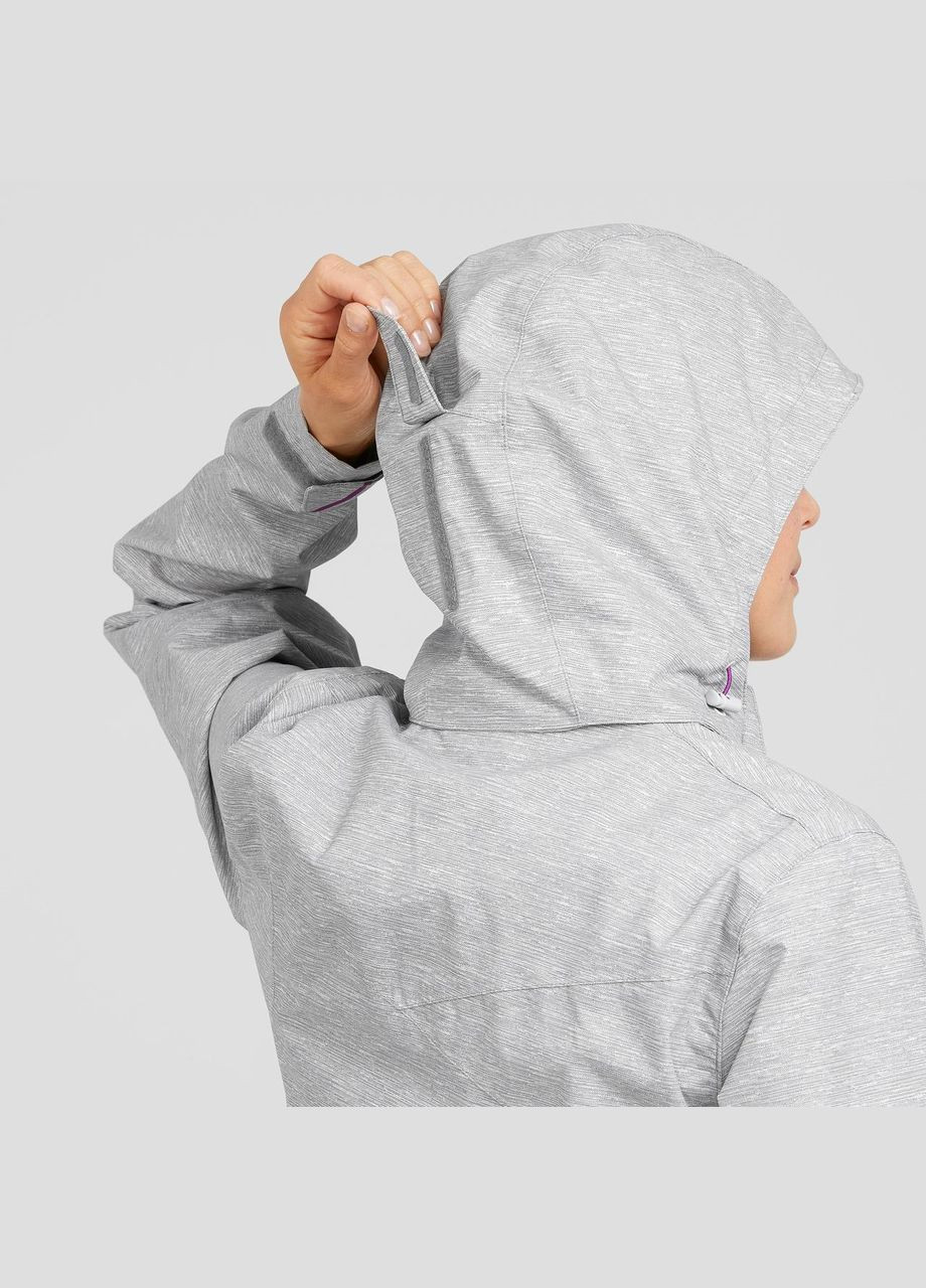 Серая демисезонная куртка женская mh100 для горного туризма водонепроницаемая серая Quechua