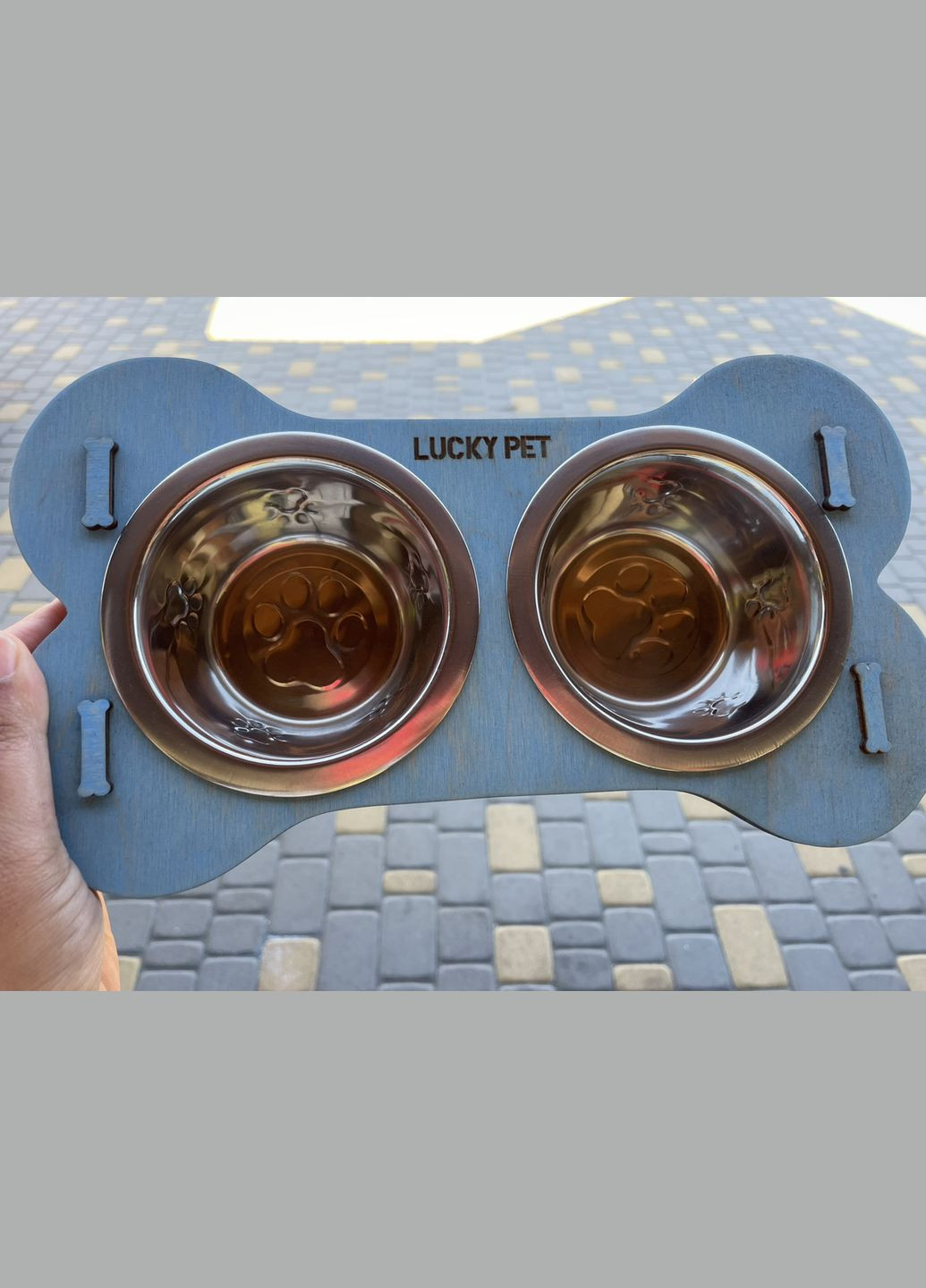 Металічні тарілки на деревʼяній підставці, Індія-Україна, 2в1 No Brand (350354731)