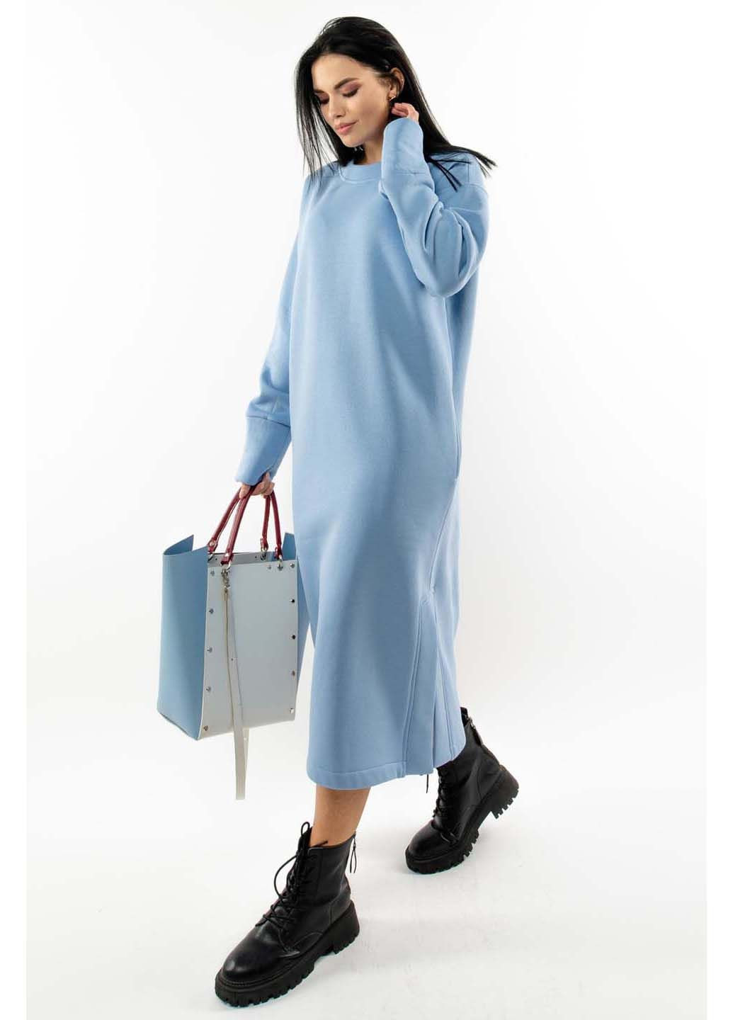 Голубое праздничный платье Ри Мари однотонное