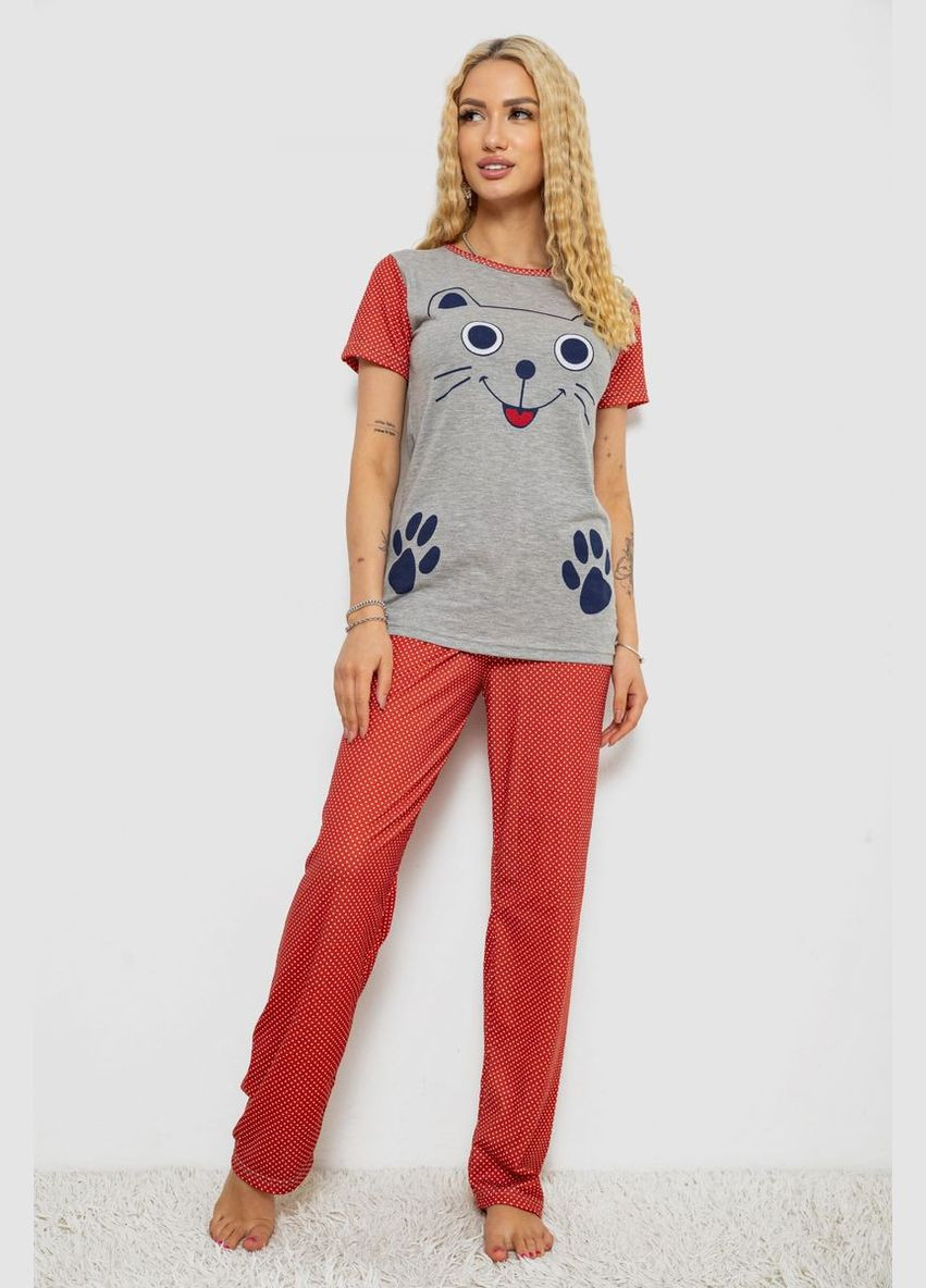 Теракотова всесезон жіноча піжама з принтом Fashion
