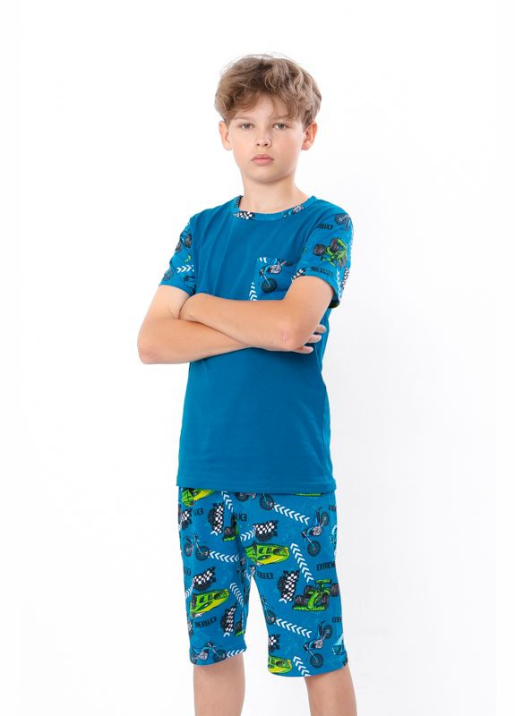 Бирюзовая всесезон пижама для мальчика (подростковая) (p-5846) Носи своє