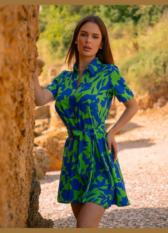 Салатова сукня 14606 салатова ISSA PLUS однотонна