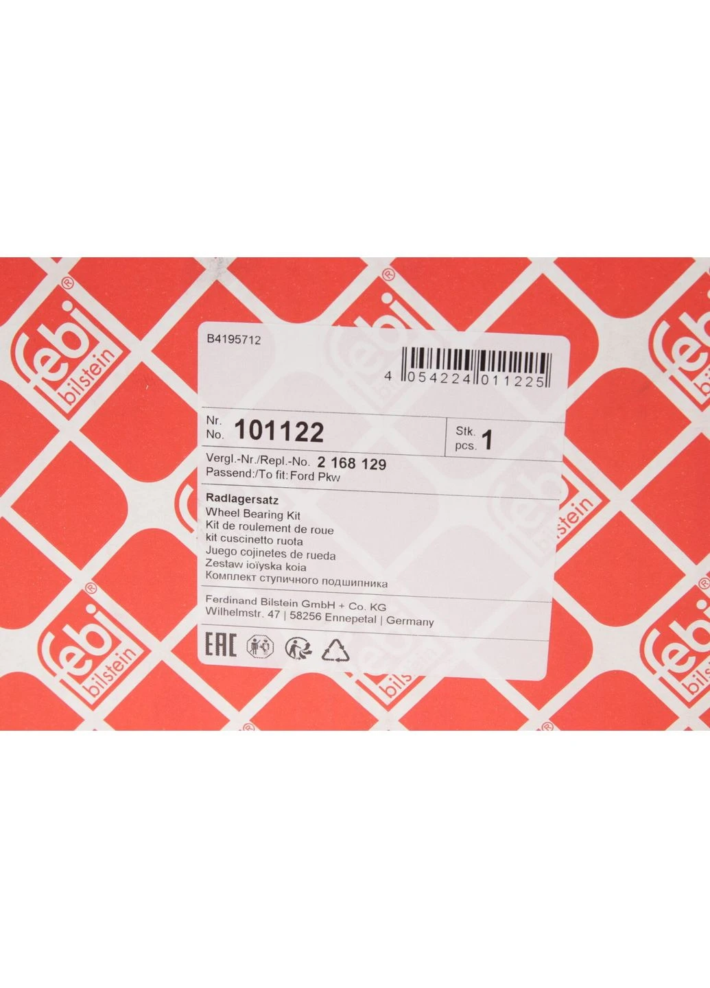 Подшипник ступицы (передней) Ford Transit 2.0-2.2 D 12-(+ABS) 101122 (opt-om) Febi Bilstein (389694813)