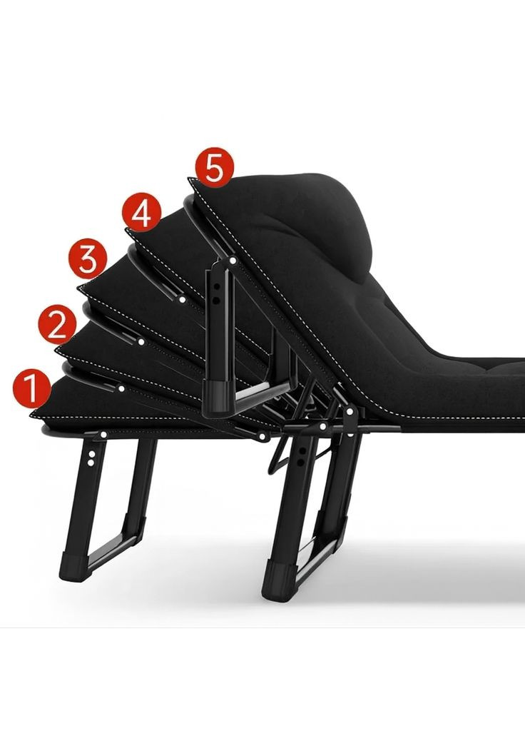 Раскладная кровать (раскладушка) со встроенным матрасом Black (LB-FB-S1-BLK) LEOBRO (360890131)