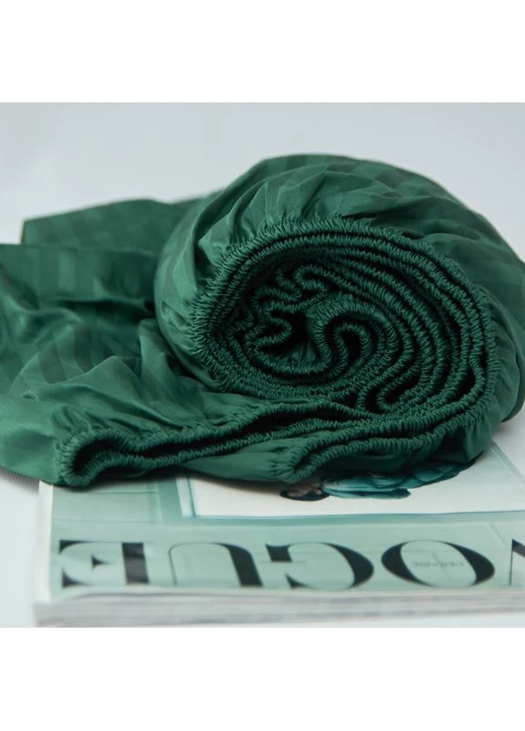 Простыня на резинке Stripe Сатин 180х190х10 см (MS-850005595) Moon&Star Stripe Verdant (386590848)