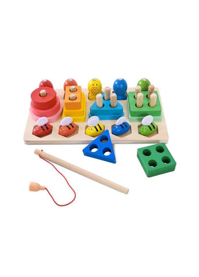Детская деревянная игрушка "Пирамидка-сортер" C9417 рыбалка, вкладыши Bambi (364551029)