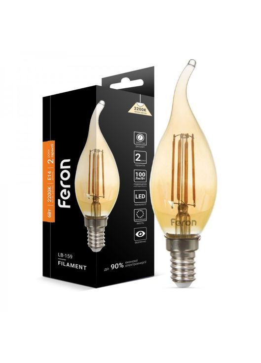 Светодиодная лампа LB-159 золото 6W E14 2200K (01520) Feron (305759052)