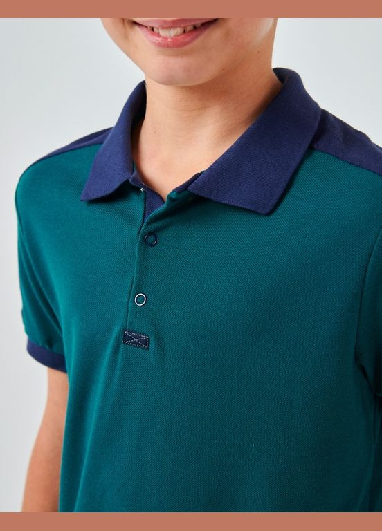 Зеленая детская футболка-футболка-поло (короткий рукав) зеленый для мальчика Smil