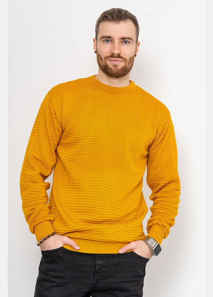 Горчичный демисезонный свитер мужской, цвет бордовый, Ager