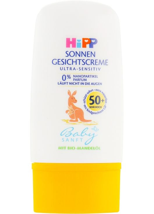 Солнцезащитный детский крем для лица BabySanft SPF 50 30ml (815688-22859514) Hipp (368646660)