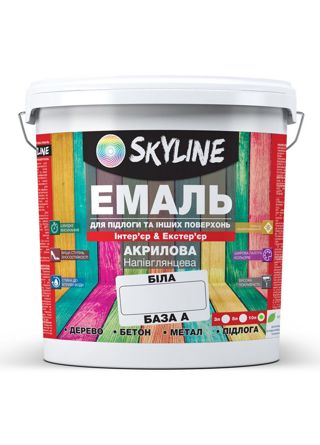 Універсальна акрил-поліуретанова емаль для підлоги. 10 л SkyLine (289369655)
