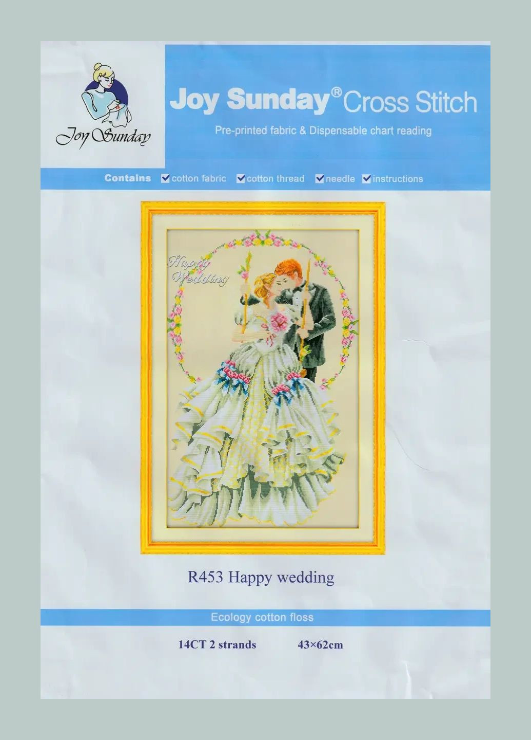 Набір для вишивання за нанесеною на канву схемою "Happy wedding". AIDA 14CT printed 43*62 см Joy Sunday (313613311)