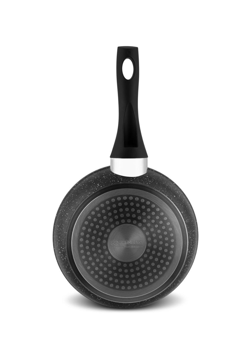 Сковорода з тришаровим мармуровим покриттям 24 см Чорний із білим (EB-3423) Edenberg (315892258)