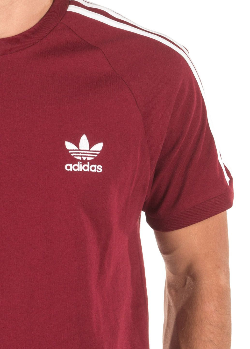 Бордова футболка з коротким рукавом adidas Originals 3-STRIPES TEE Βordeaux