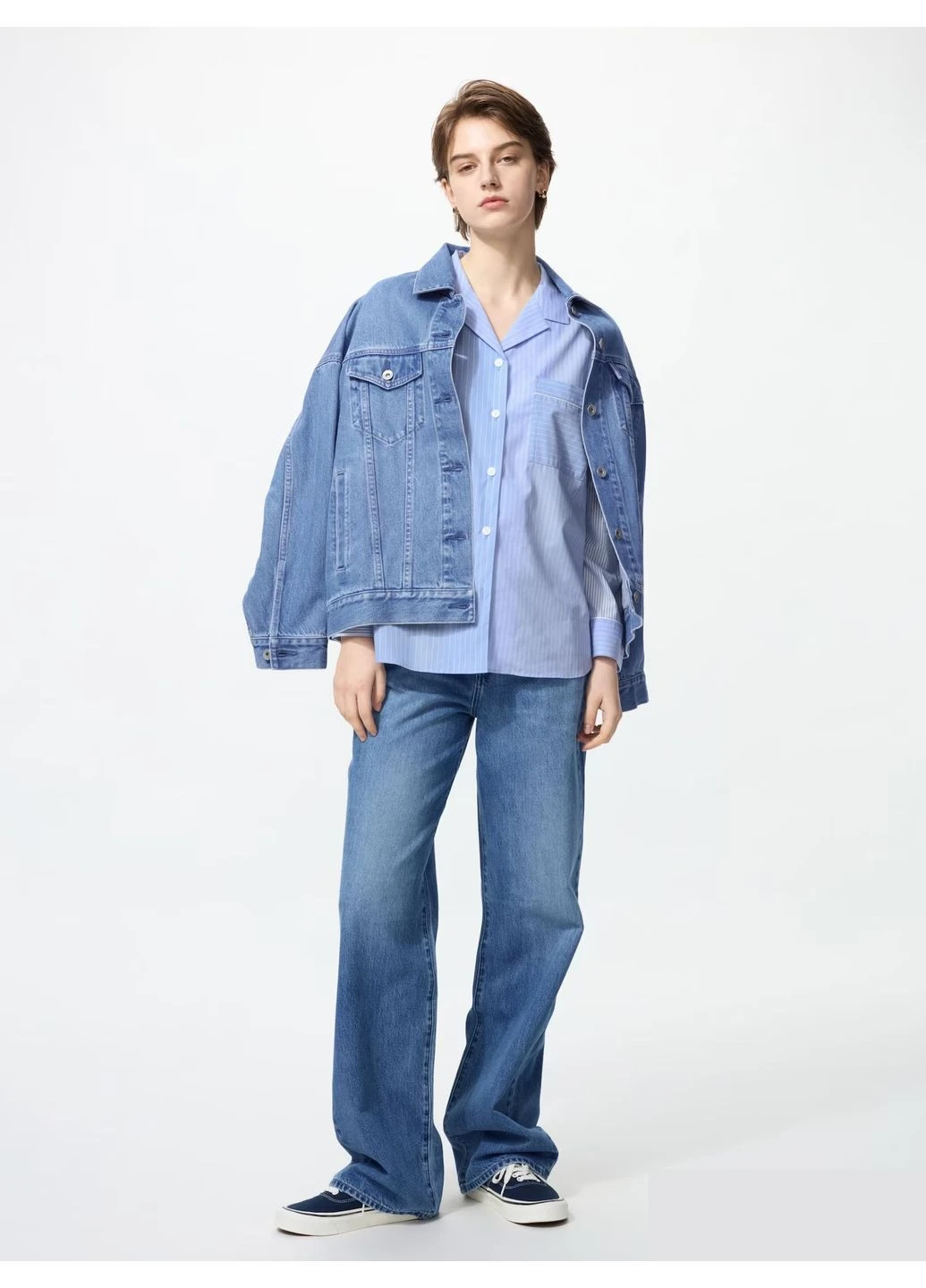 Блакитна піжама бавовняна (481450) Uniqlo