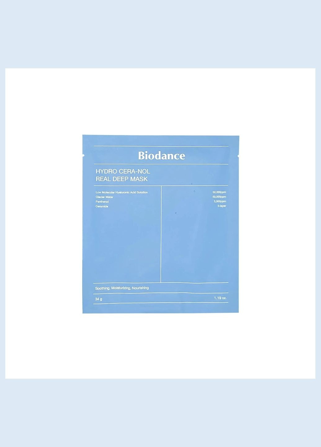 Маска гідрогел. з керамідами Hydro Cera-nol Real Deep Mask 34g Biodance (329900939)