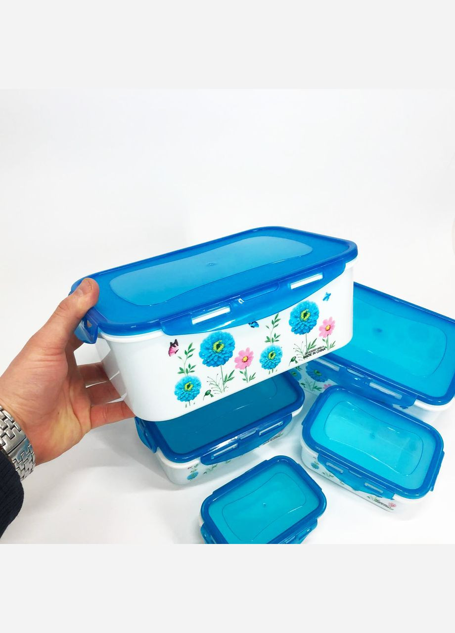 Набір контейнерів UN-1514 5шт. Колір: блакитний Unique (364664853)