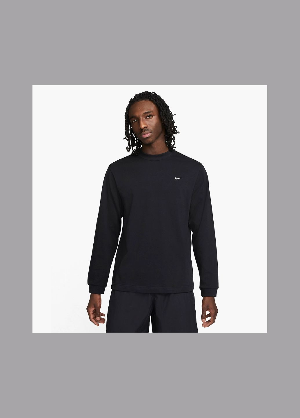 Кофта Лонгслів чоловічий Solo Swoosh Black Dx0884-010 Nike (369764321)