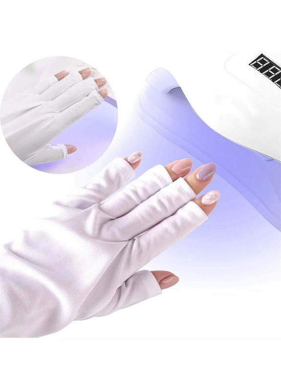 Защитная Перчатка от УФ-лучей для Работы с Гель Лаком в УФ Лампе 2 Пары - Предотвращает Старение Кожи Рук 2 Пары (51230730) Clefers (300694499)