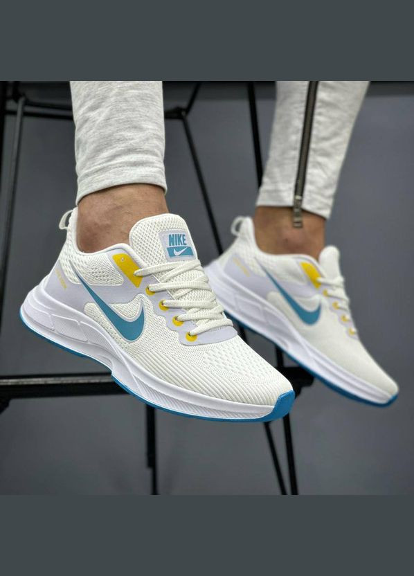 Цветные всесезонные кроссовки Vakko Nike Zoom White Blue Yellow