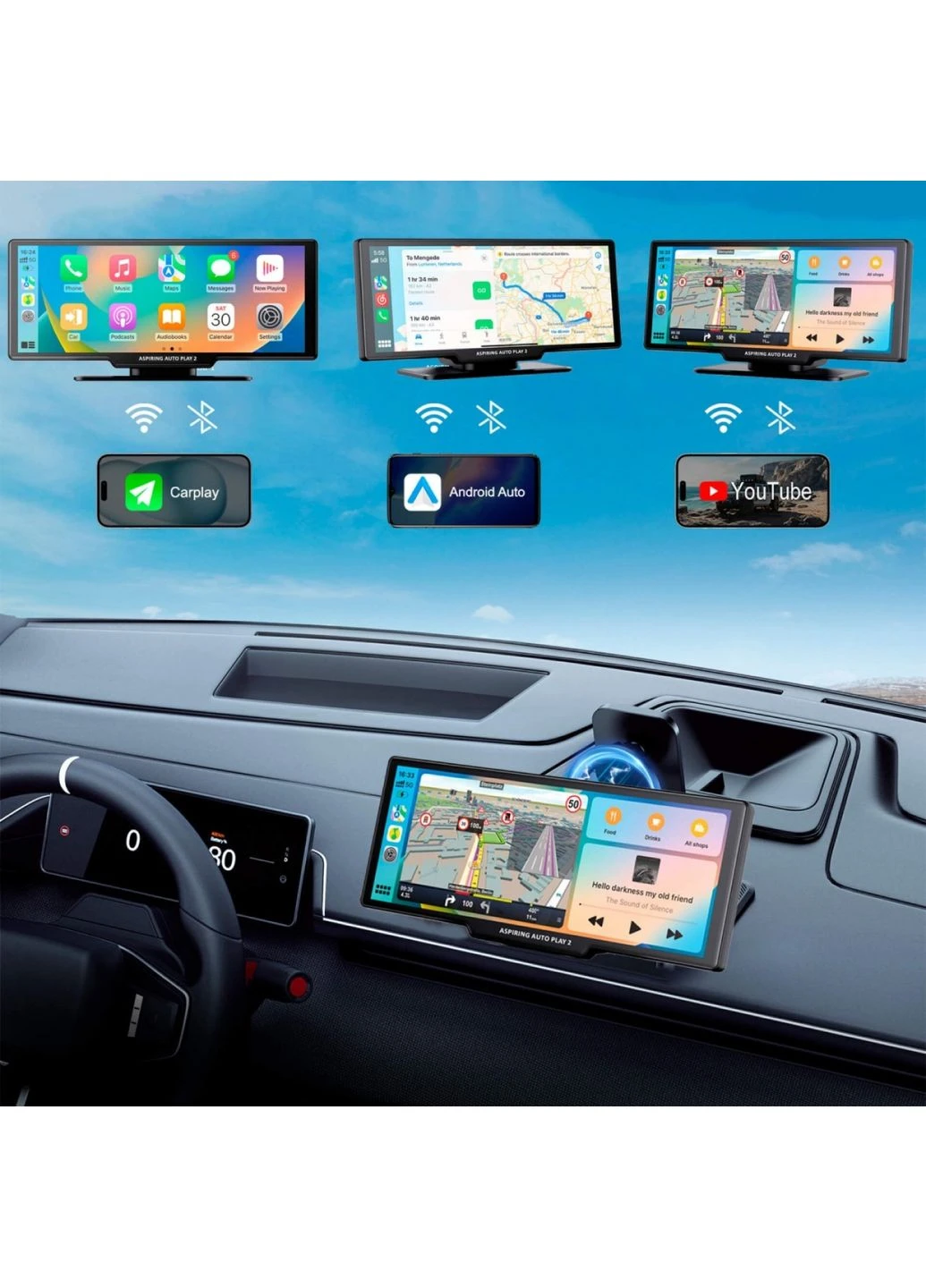 Автомобільний монітор Auto Play 2 Magnet CarPlay Android auto Aspiring (380599187)