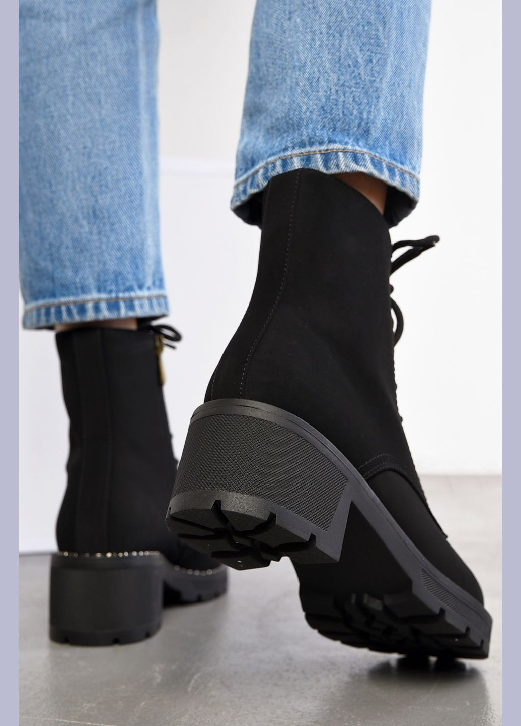 Осенние ботинки женские демисезонные чорного цвета дезерты Let's Shop без декора из искусственного меха, из искусственной кожи