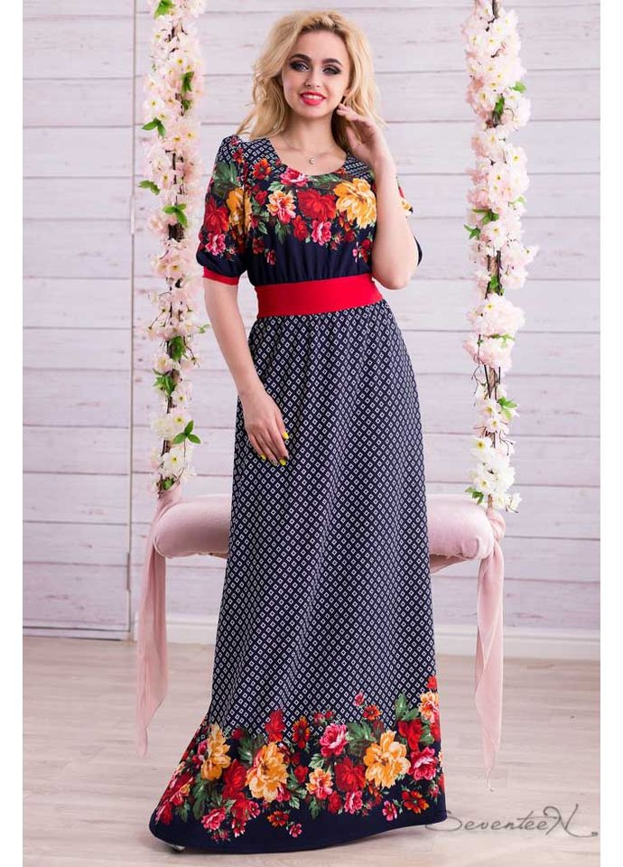 Синее платье 612.1311 Seventeen