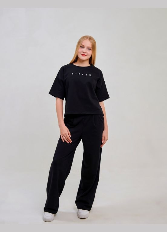 Чорна футболка чорний Smil