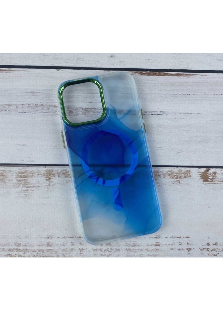 Чохол Stylish Creative з MagSafe для iPhone 14 Plus Прозоро-синій Wave (304730823)