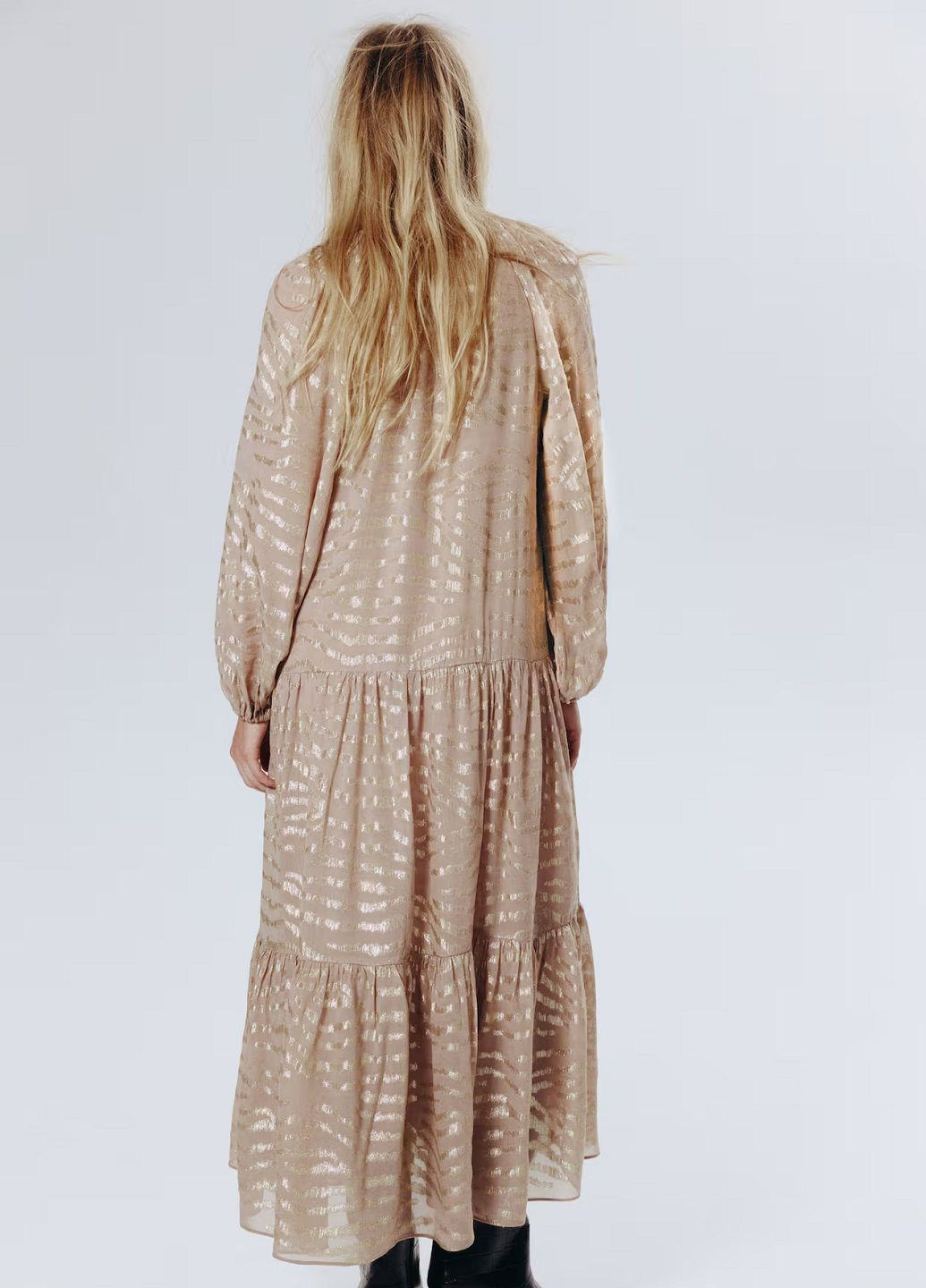 Бежева святковий сукня H&M з тваринним принтом