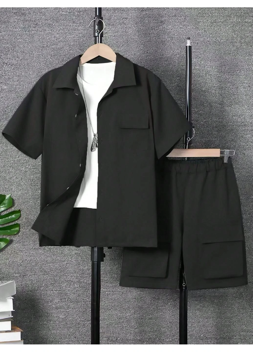 Черный летний костюм SHEIN