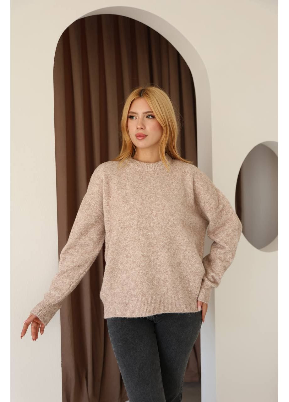 Светло-коричневый демисезонный женский свитер джемпер No Brand