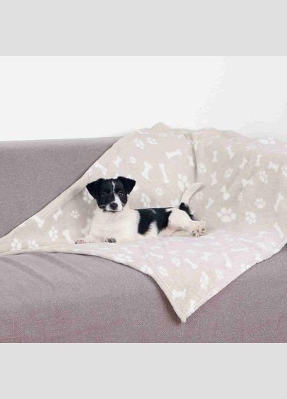 Килимок Kenny для собак, плюшевий, з лапками/кісточками, 75х100 см (бежевий) (*) Trixie (322592611)