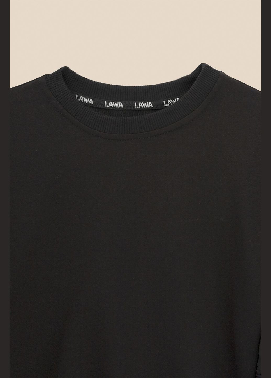 LAWA світшот однотонний для дівчинки gtc02310 152 см shop (2000991016200) однотонний чорний повсякденний бавовна, поліестер, лайкра