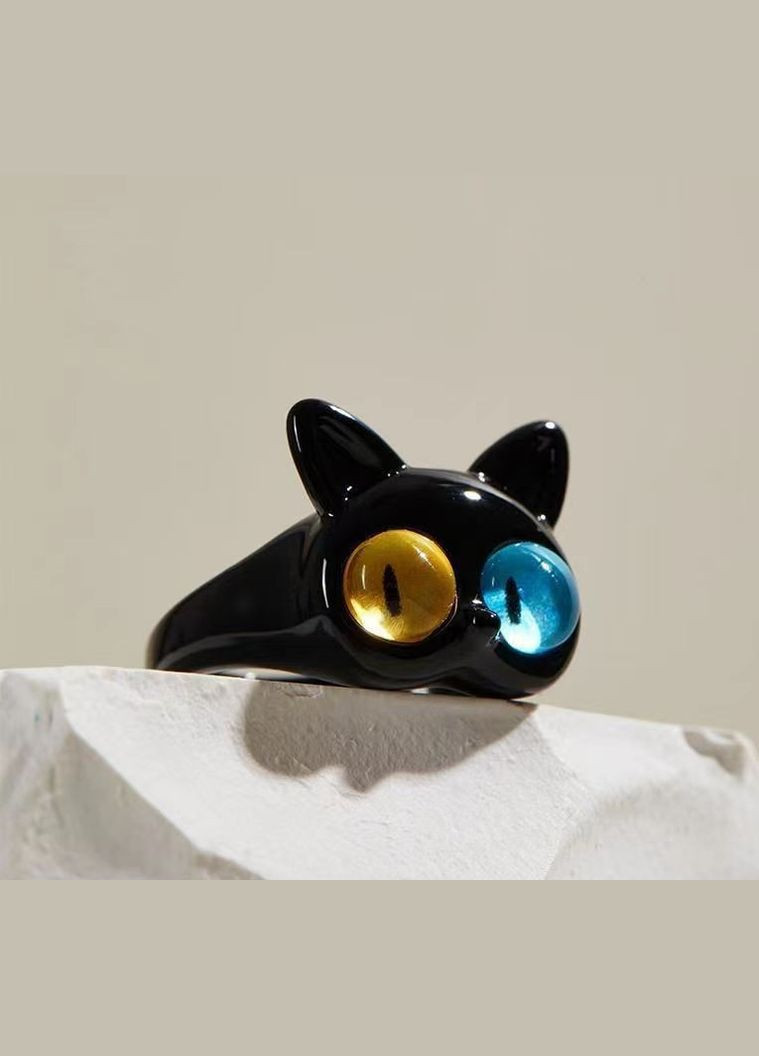 Каблучка Чорний кіт з різними очима No Brand (276070212)