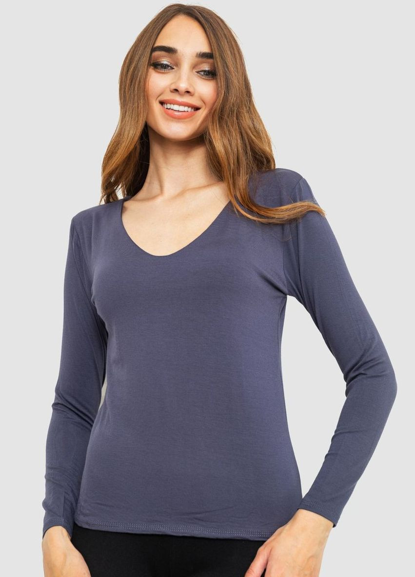 Тонкий жіночий лонгслів, колір електрик, Ager (292865937)