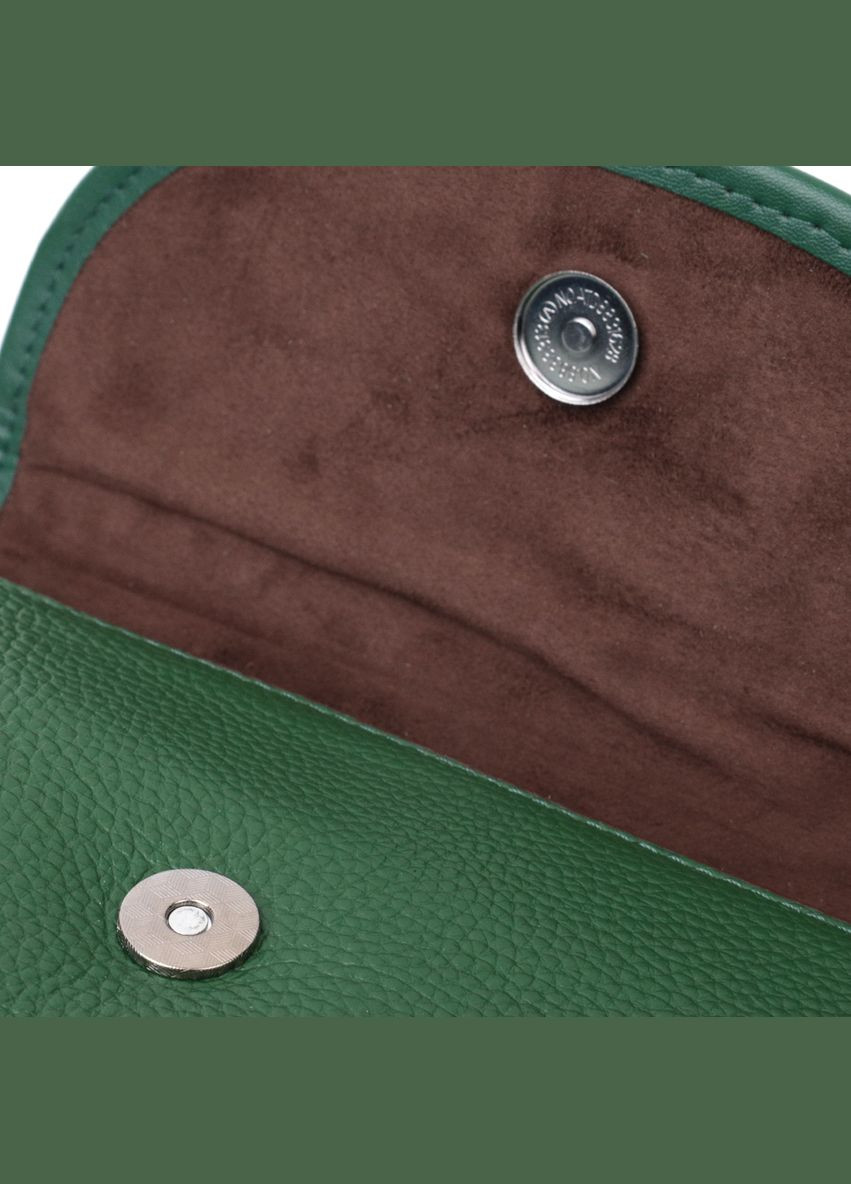 Компактна жіноча шкіряна сумка з напівкруглим клапаном 22260 Зелена Vintage (331910816)