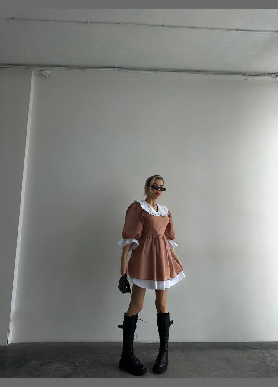 Бежева красива бежева сукня ідеально підходить для навчання та особливих образів No Brand